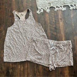 Calvin Klein Tank & Shorts Set Cheetah Print Brown Size 2XL